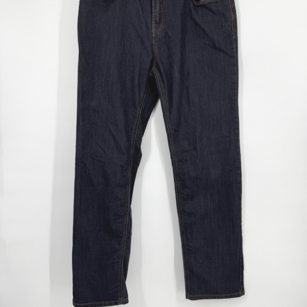 Prana Slim Fit Bridger Jeans Mens 35x32 Dark Wash Blue Organic Cotton M4BD32315 - Picture 2 of 10
